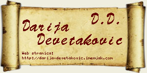 Darija Devetaković vizit kartica